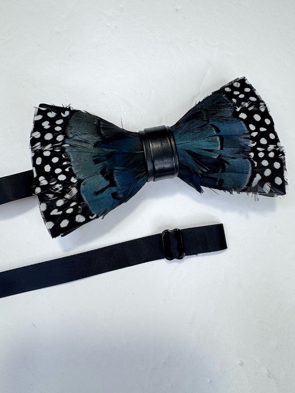 Bowtie Collection Men’s Black Feather Bow Tie Adjustable Formal Wedding Elegant